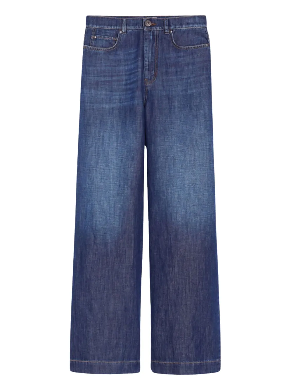 wide-leg denim jeans