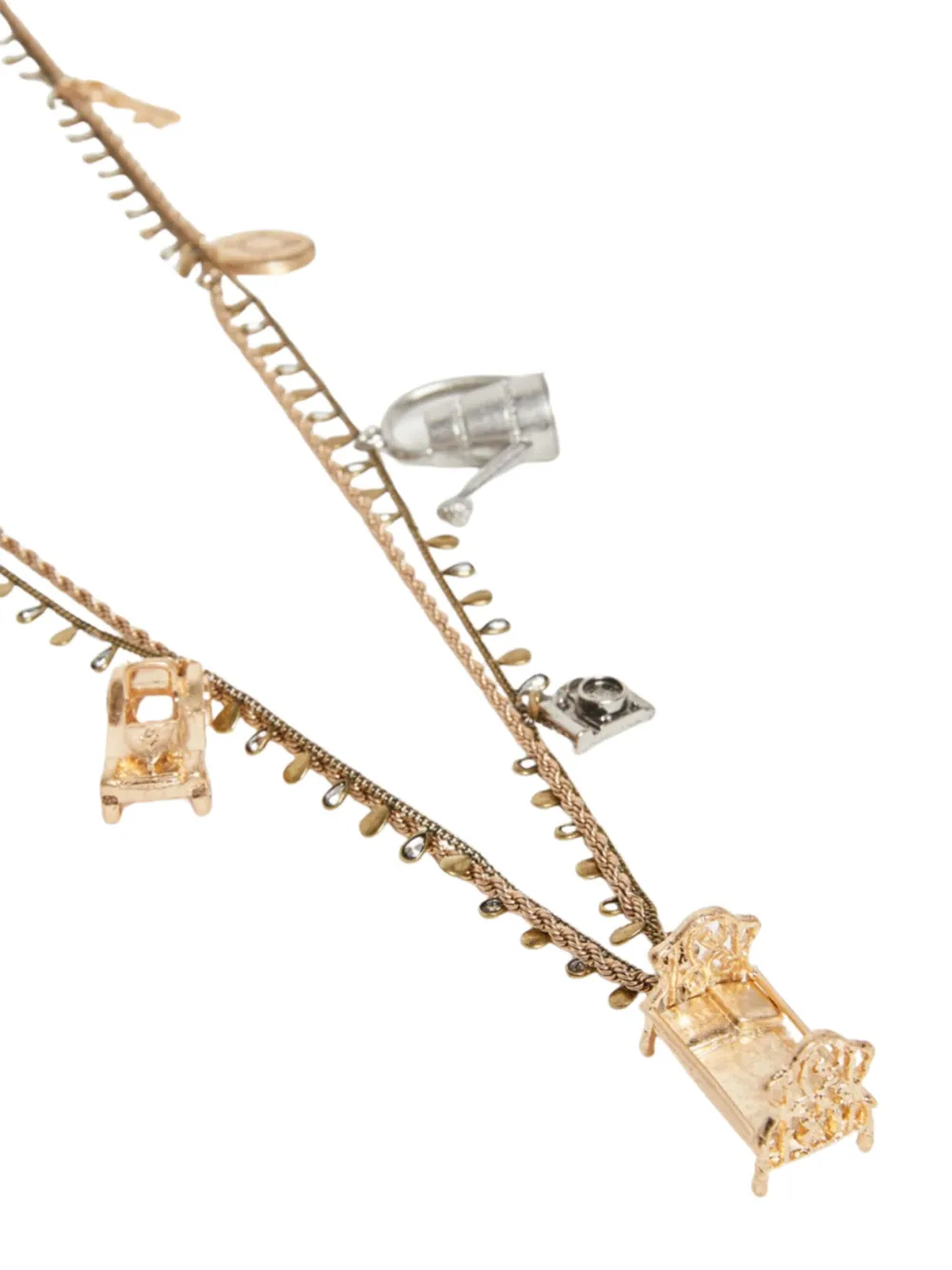 Weekend Max Mara Charm-embellished Layered Necklace In Gold