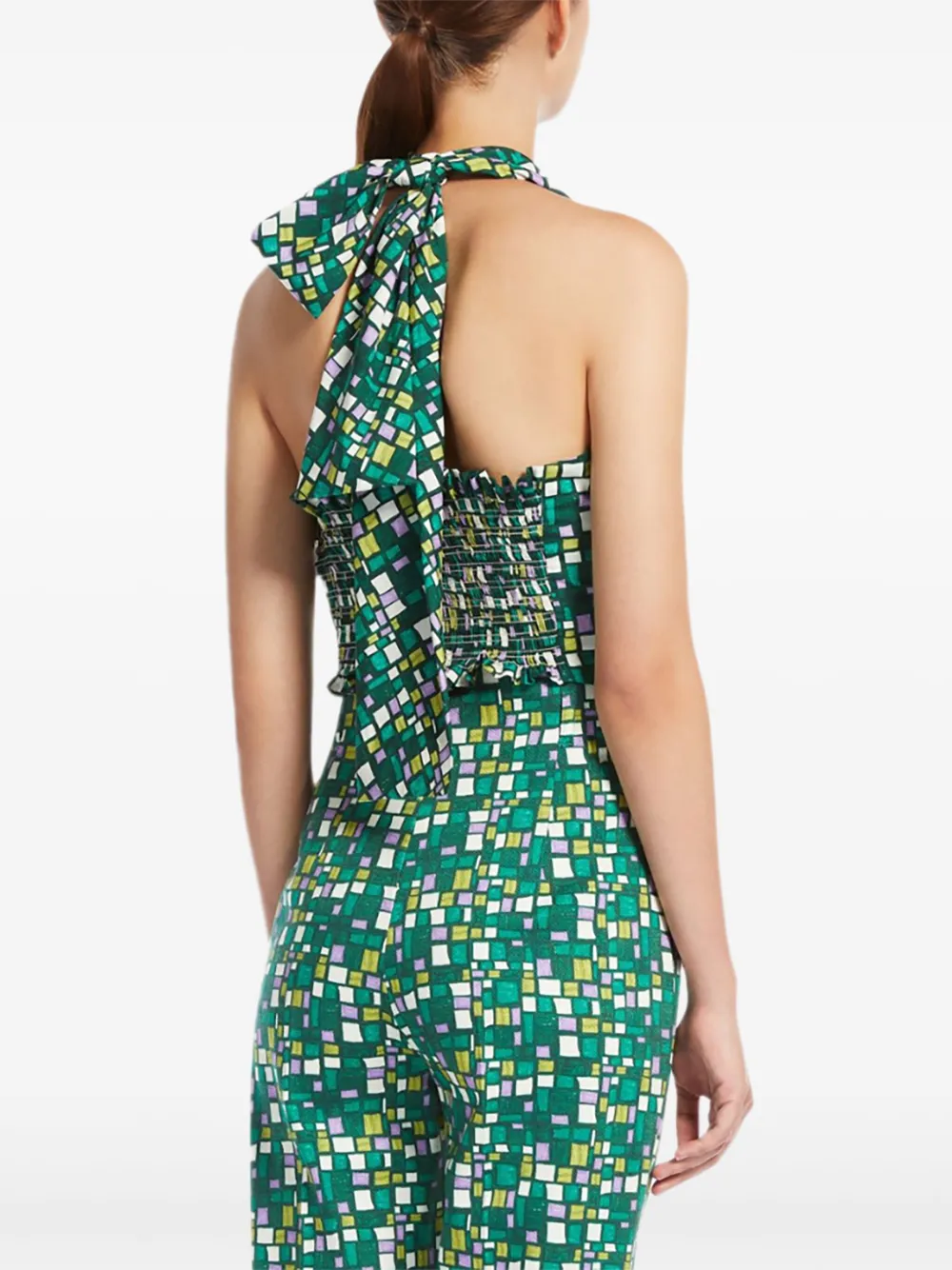 Weekend Max Mara Blouse met geometrische print en halternek Groen