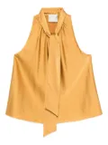 Forte Forte bow-tie satin top - Yellow