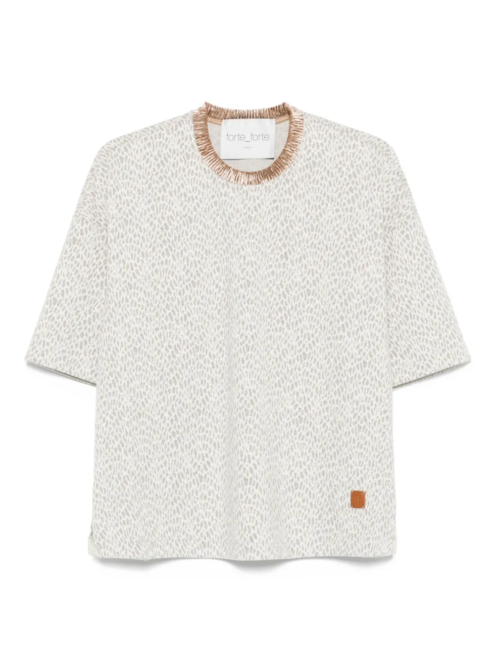 ocelot-print embellished t-shirt