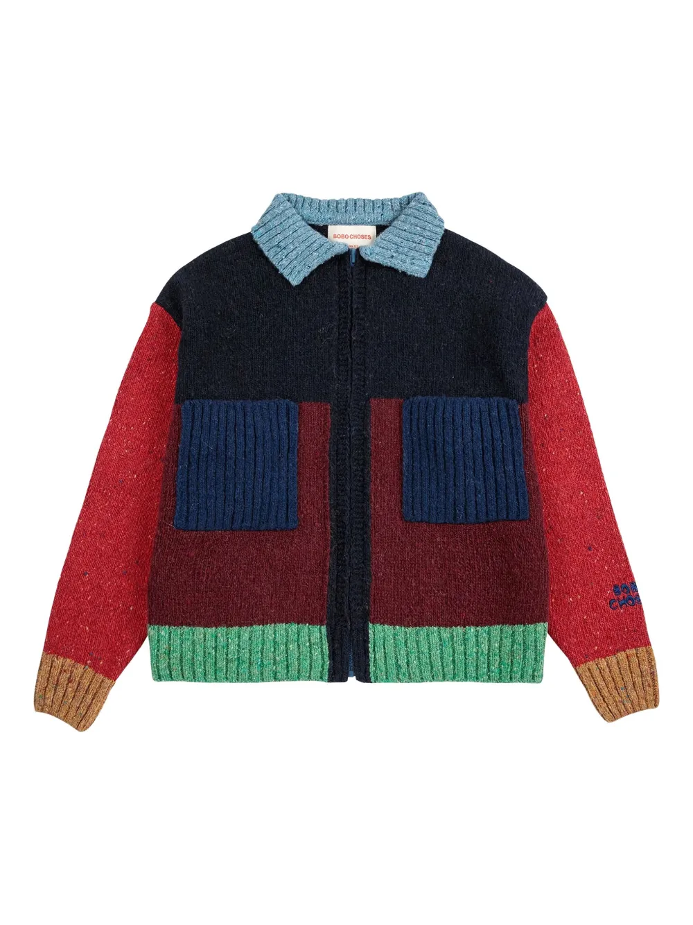 Bobo Choses Colourblock Zip-up Cardigan In Multi