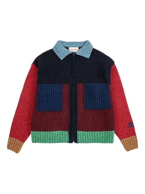 Bobo Choses colourblock zip-up cardigan