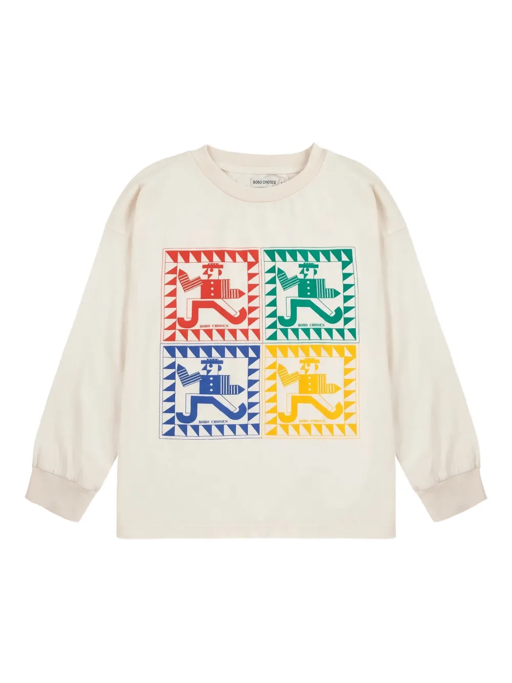 Bobo Choses Rainbow Mr Pencil Long-sleeve T-shirt In Neutral