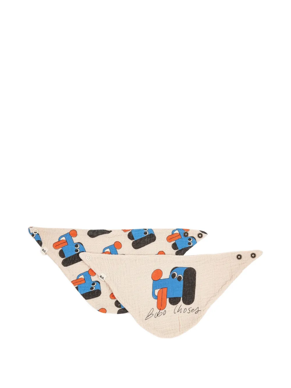 Bobo Choses dog-print bibs (set of two) - Beige
