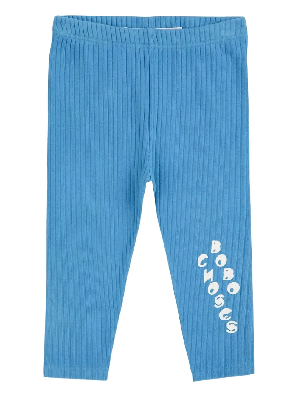 Bobo Choses Ribbed Logo-print Leggings In Blue