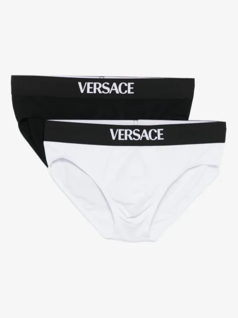 Versace logo-waistband briefs (pack of two)