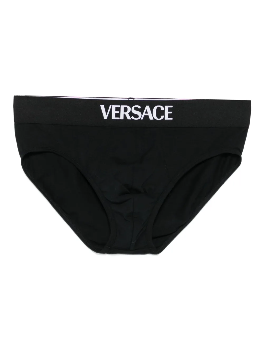 Versace Twee slips met logoband Zwart
