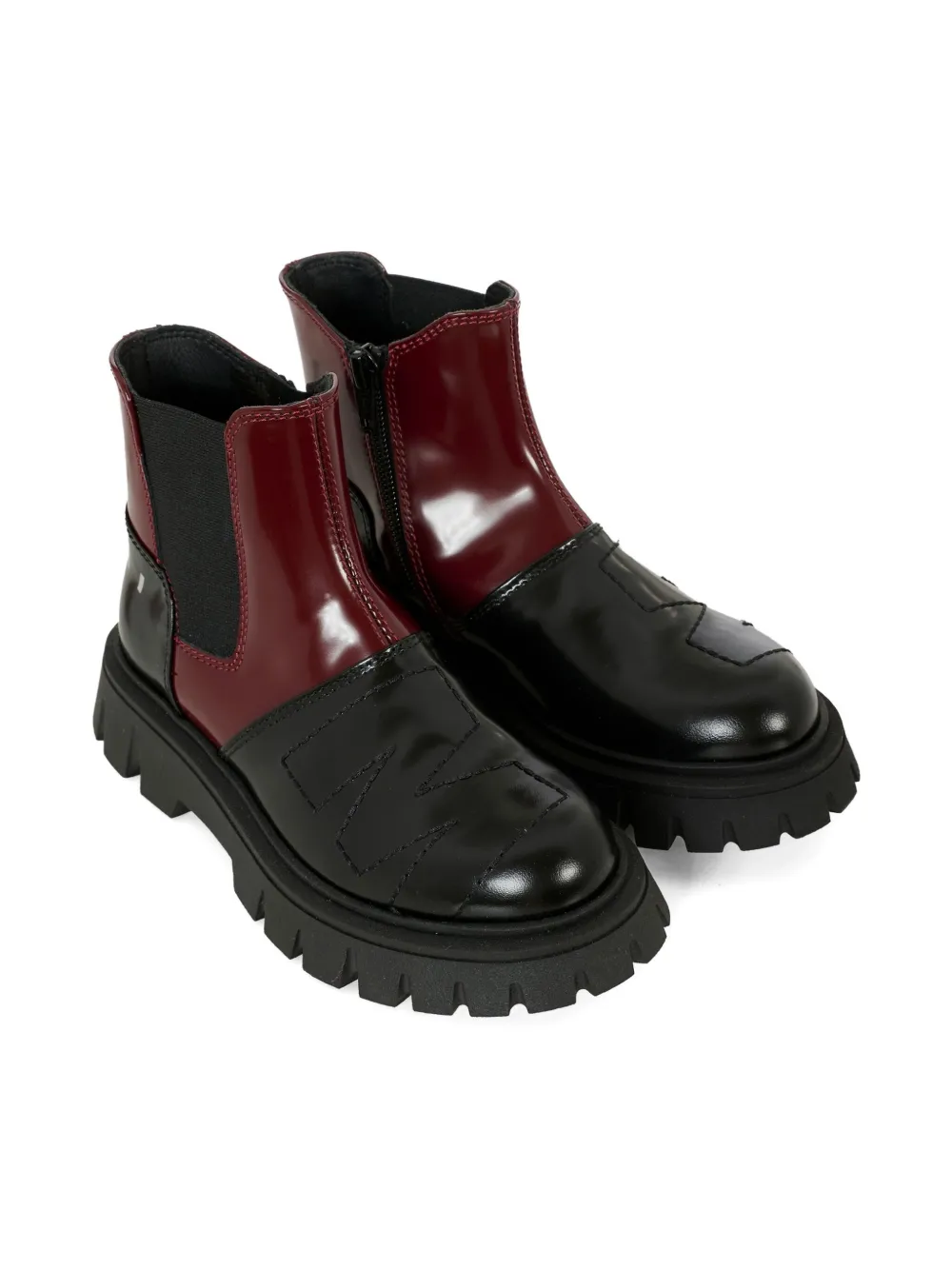 Marni Kids leather-panelled zip boots Black