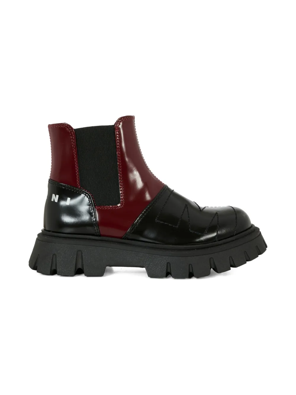 Marni Kids Laarzen met leren vlakken en rits Zwart