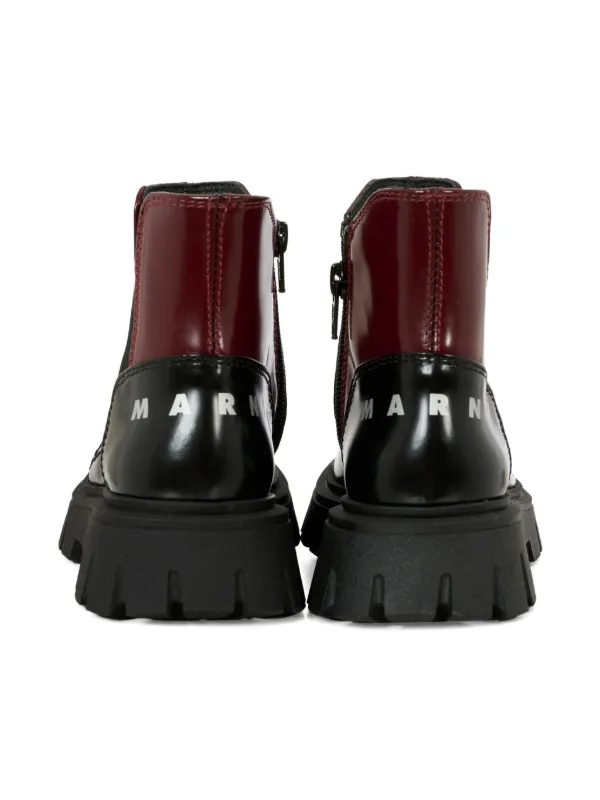 Marni Kids leather-panelled Zip Boots | Black | FARFETCH