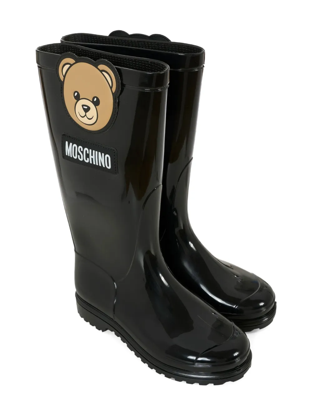 Moschino Kids teddy-motif rain boots Black
