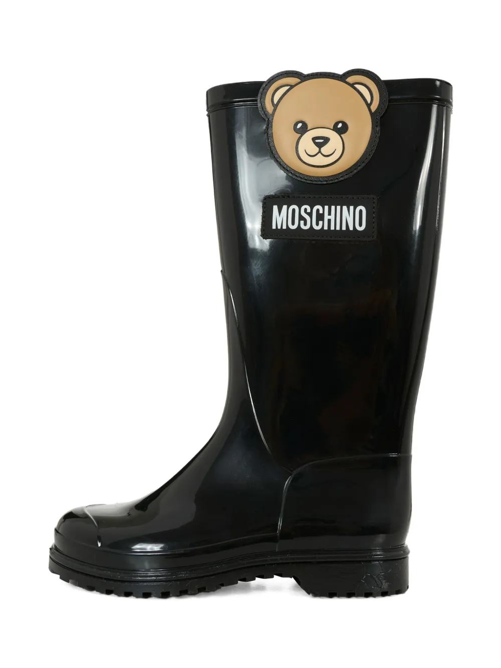 Moschino Kids teddy-motif rain boots Black