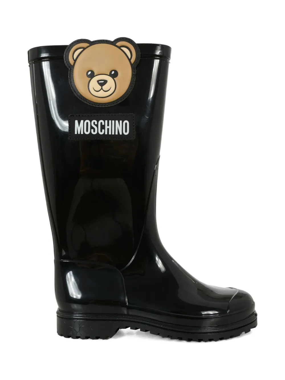 Moschino Kids teddy-motif rain boots Black