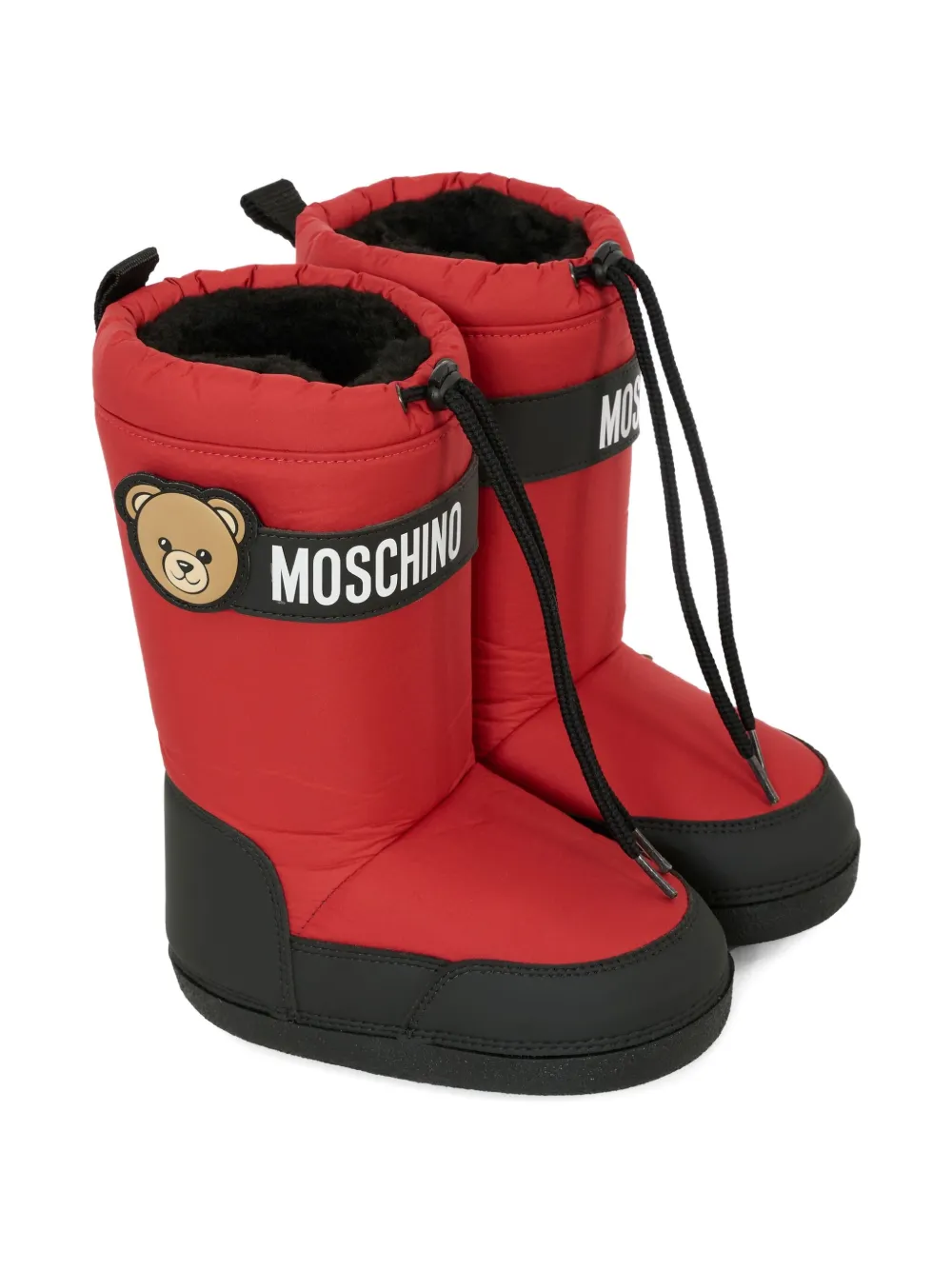 Moschino Kids teddy-motif snow boots Red