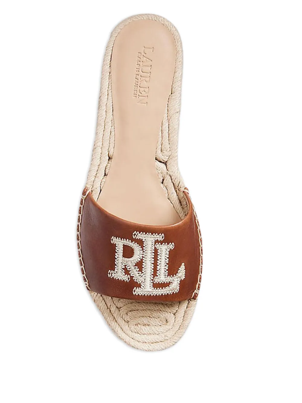 Lauren Ralph Lauren Polly embroidered platform espadrilles Brown