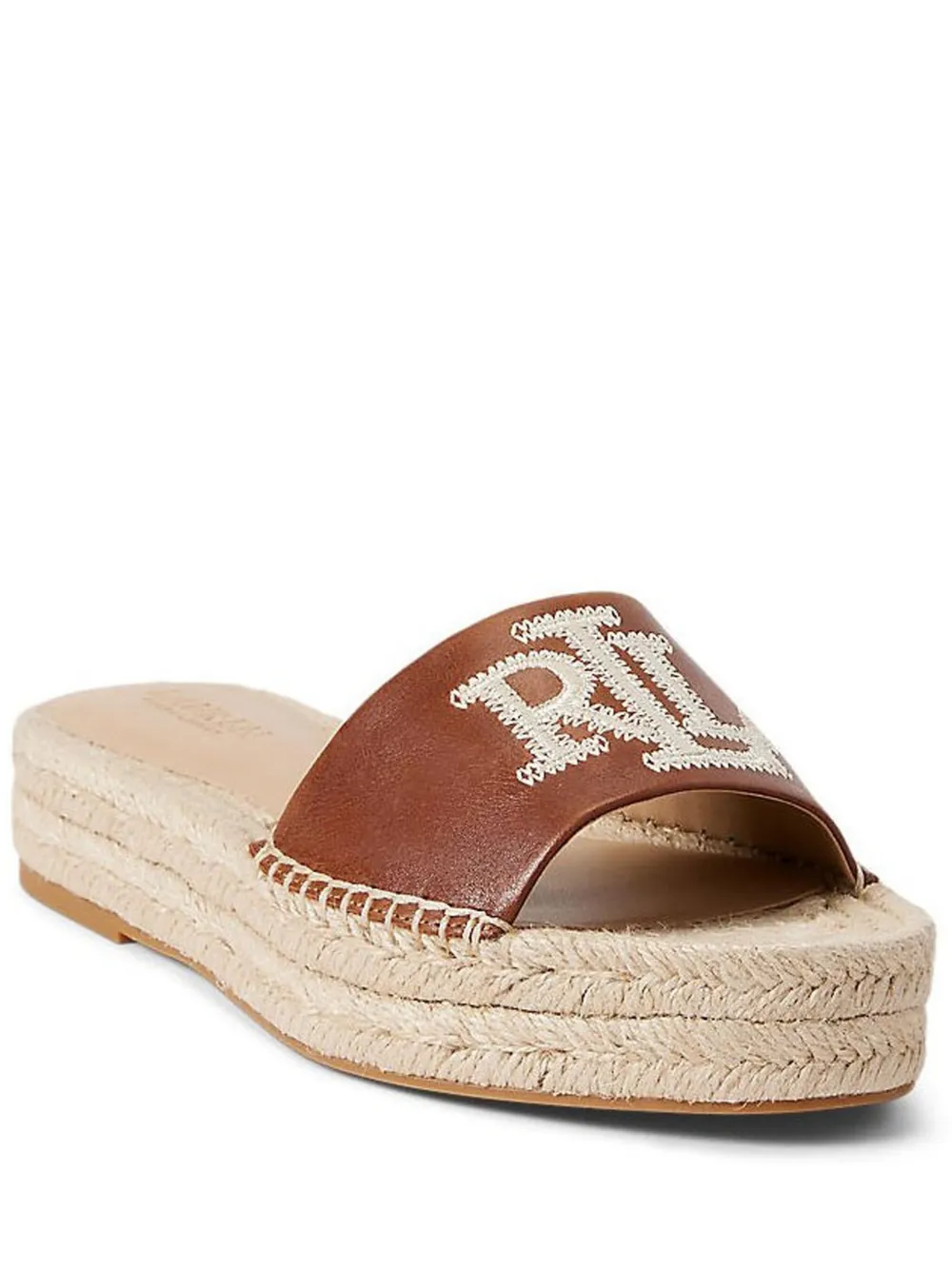 Lauren Ralph Lauren Polly embroidered platform espadrilles Brown