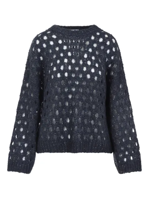Brunello Cucinelli sequin-embellished open-knit sweater