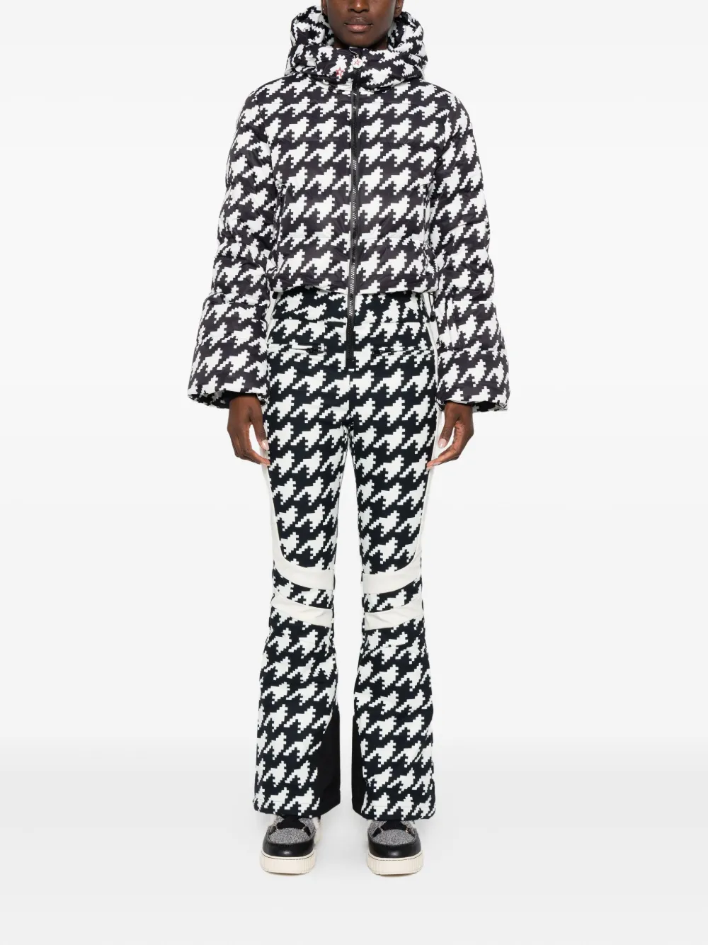 Perfect Moment Jumpsuit met pied-de-poule print - Zwart