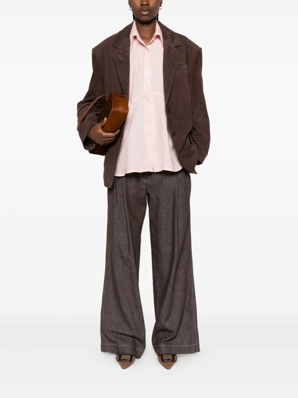 REMAIN Blazer met enkele rij knopen Bruin