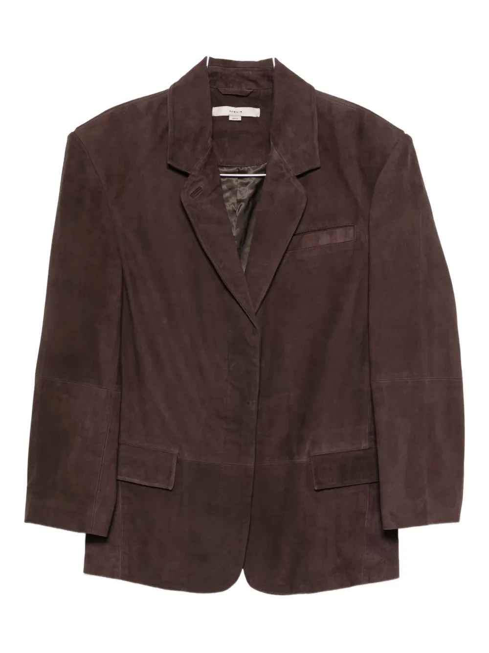 Remain Birger Christensen Suede Single-breasted Blazer In Brown