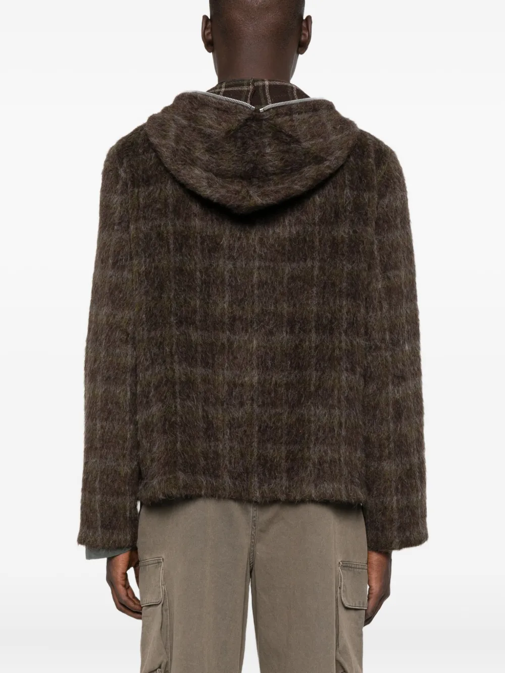 Our Legacy Embroidered Wool Blend V-neck Cardigan With Front Pockets In Brown