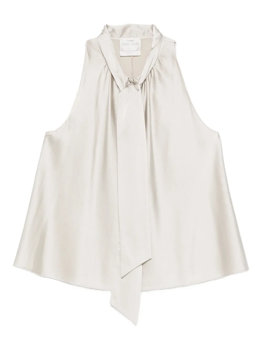 Forte Forte Top con fiocco in raso - Toni neutri