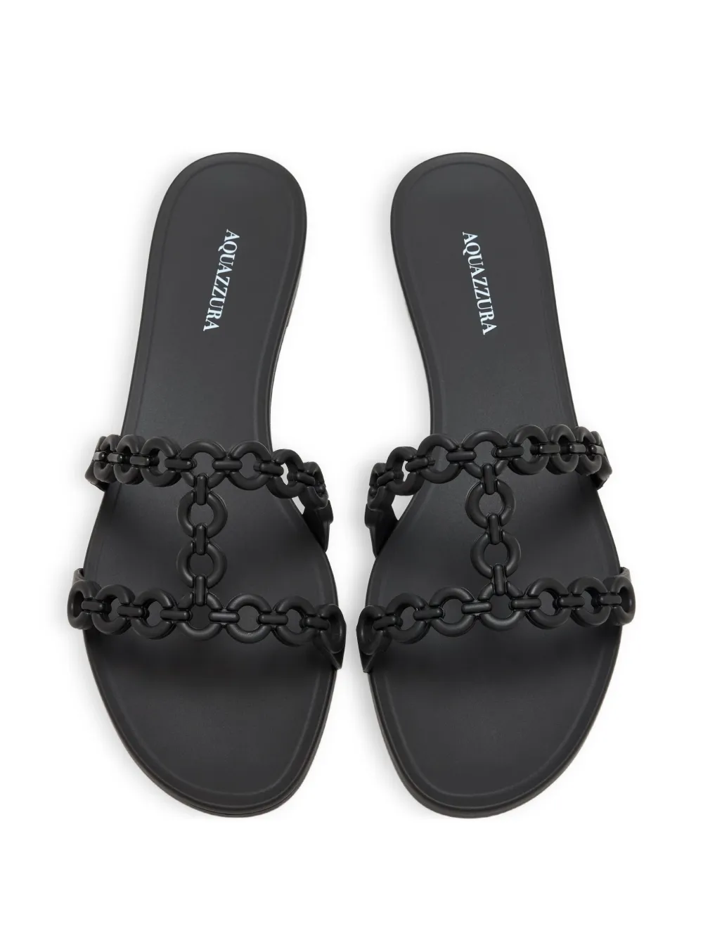 Aquazzura Infinity Chain flat sandals Black