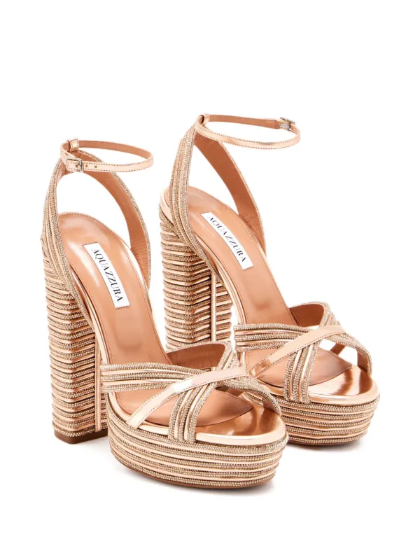 Aquazzura 140mm Sundance Sparkle Embellished Platform