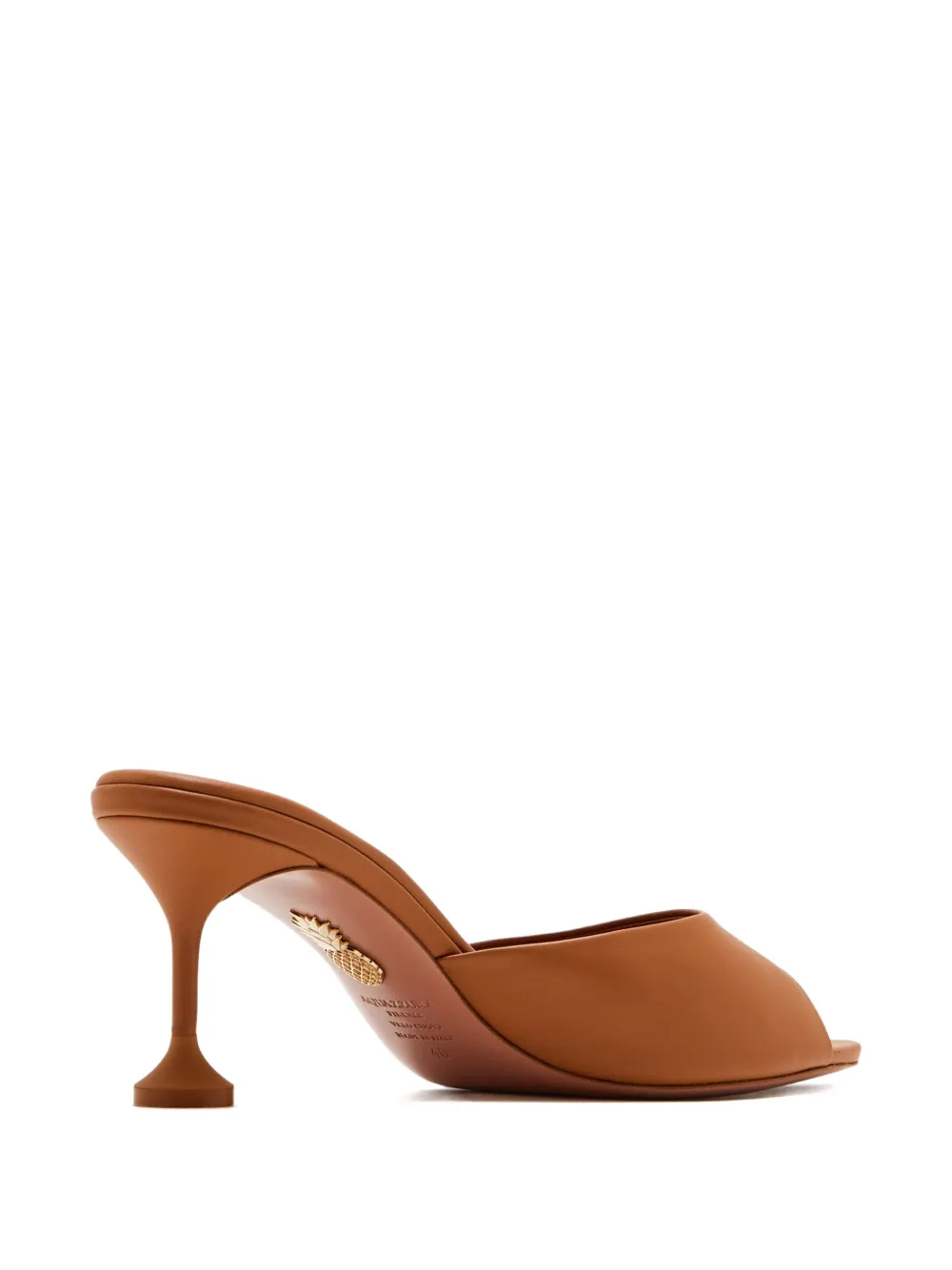 Aquazzura 65mm Bisous pointed-toe stiletto mules Brown