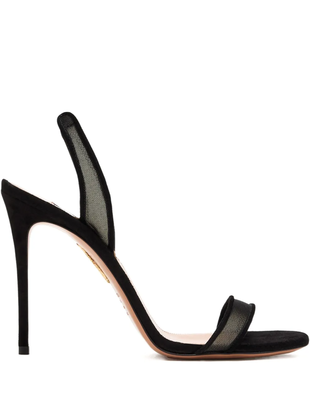 Aquazzura 105mm So Nude slingback mesh sandals Black