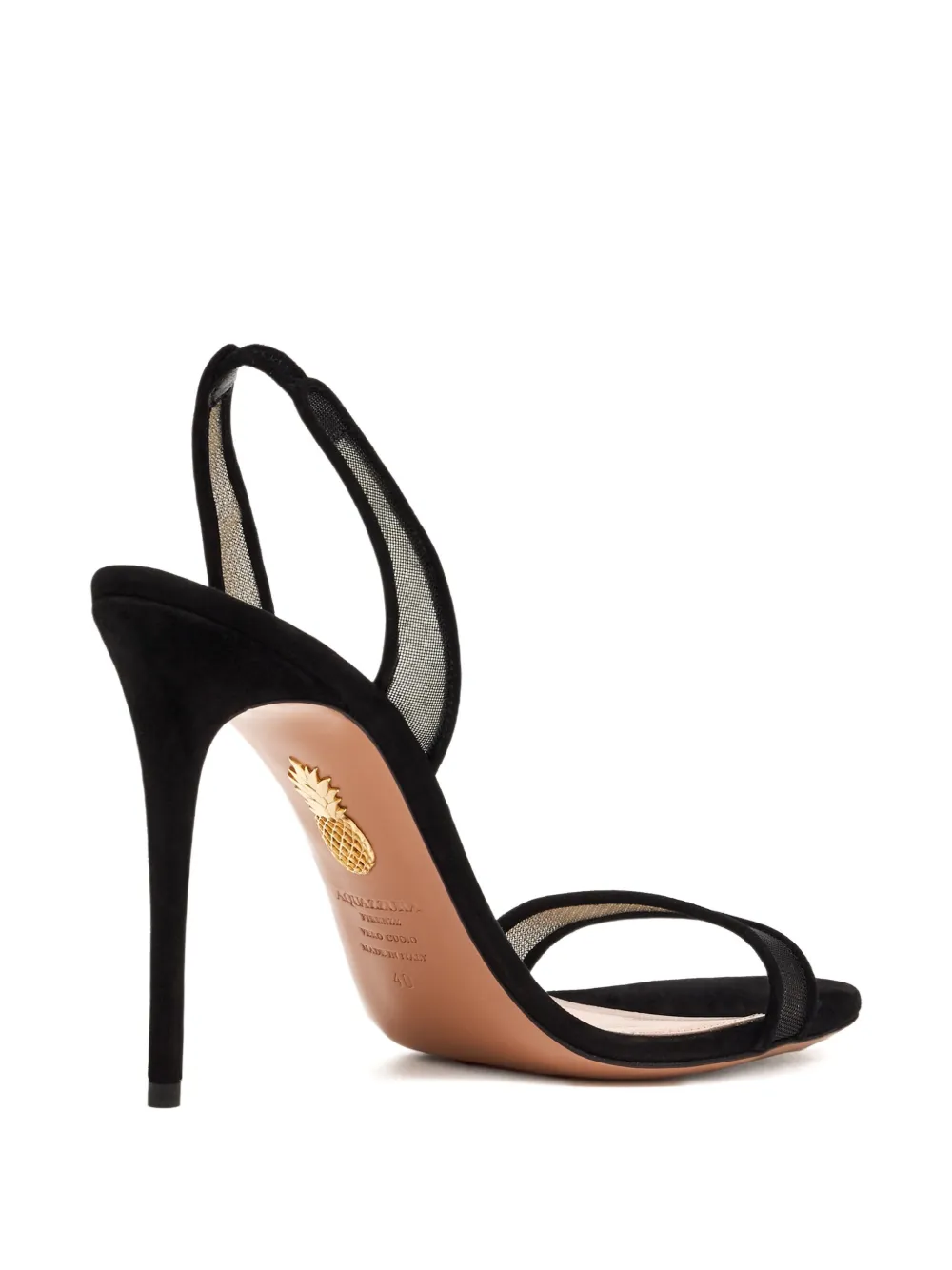 Aquazzura 105mm So Nude slingback mesh sandals Black