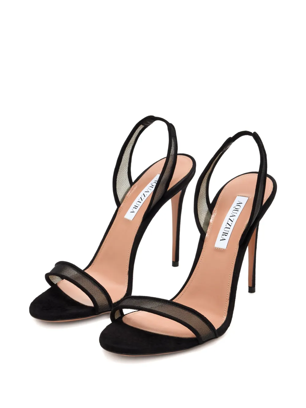 Aquazzura 105mm So Nude slingback mesh sandals Black
