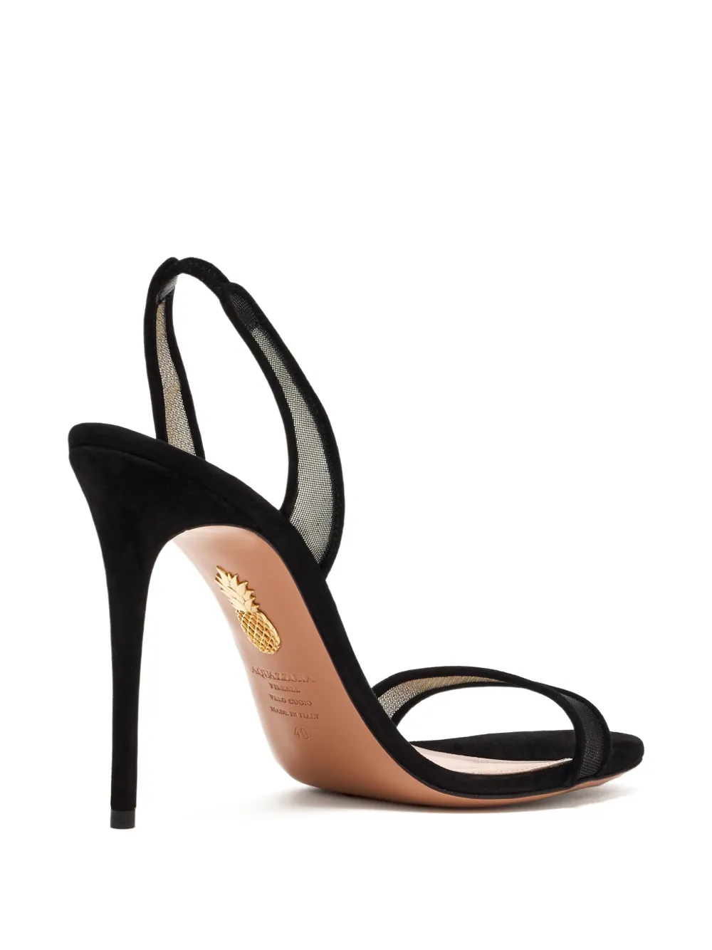 Aquazzura 105mm So Nude slingback mesh sandals Black