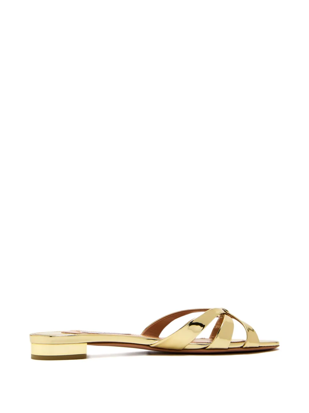 Aquazzura Tati metallic leather sandals Yellow