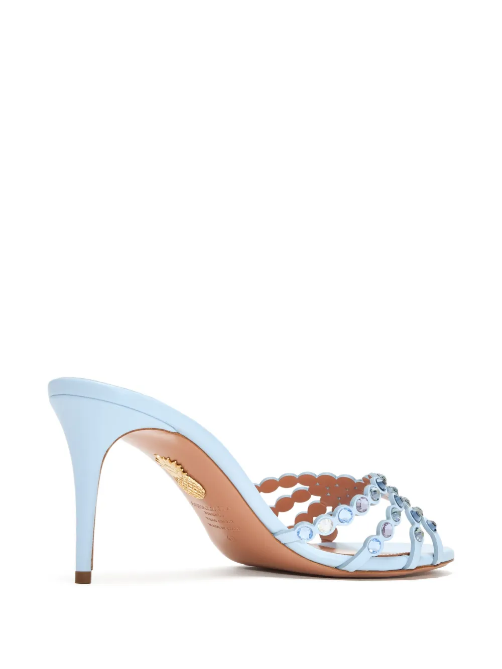 Aquazzura 75mm Tequila crystal-embellished stiletto sandals Blue