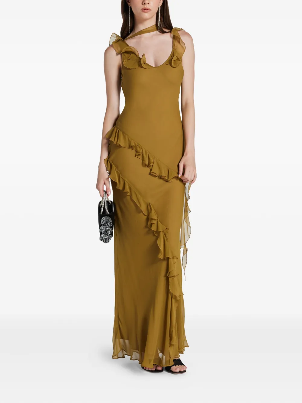 De La Vali ruffled dress - Bruin