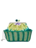 Weekend Max Mara Pasticcino printed wicker clutch bag - Green