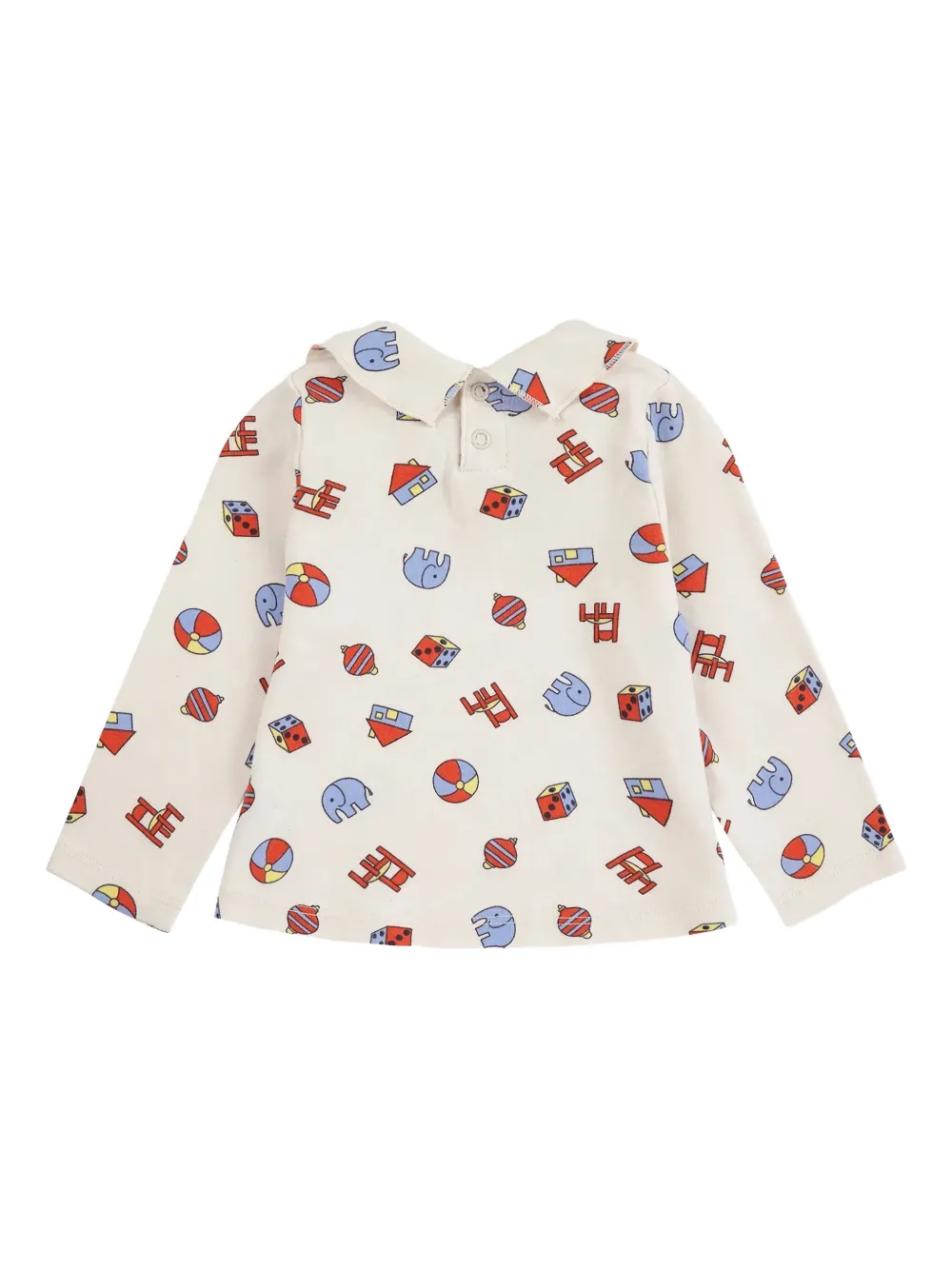 Bobo Choses Peter Pan Collar Toy-print Top In White