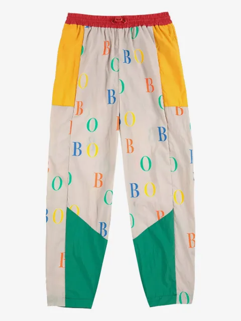 Bobo Choses colourblock logo-print trousers