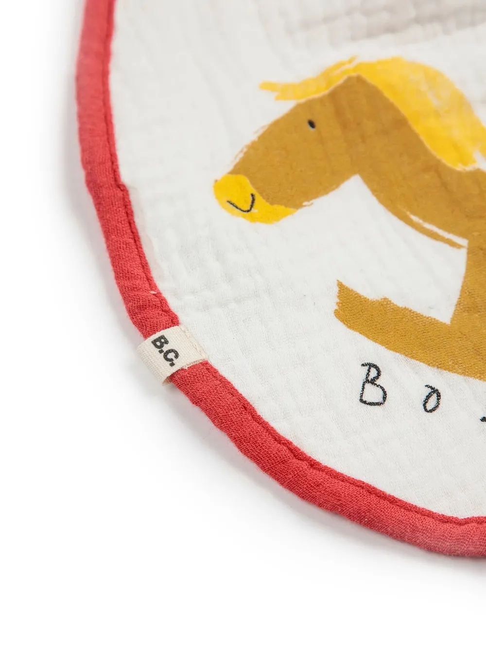 Bobo Choses Twee slabbetjes met schommelpaard Rood