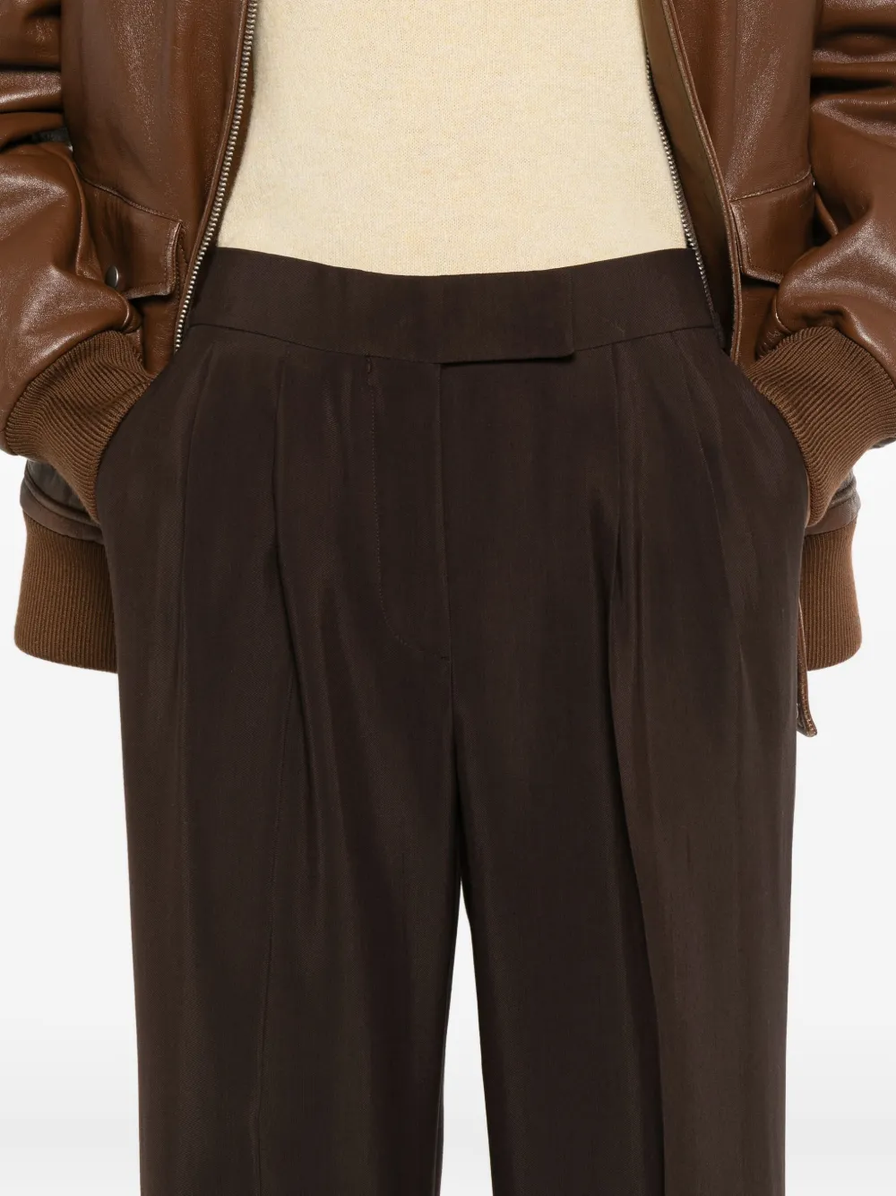 TOM FORD pleated side-adjusters trousers Bruin