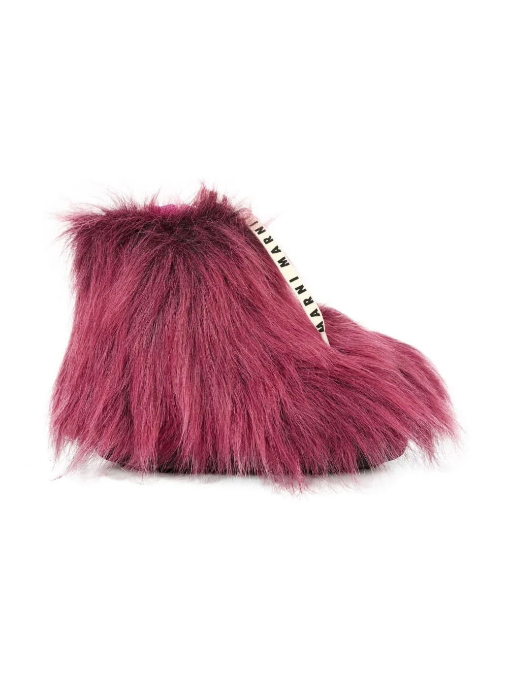 Marni Kids faux-fur lace-up boots Pink