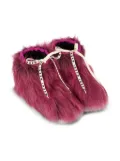 Marni Kids faux-fur lace-up boots - Pink