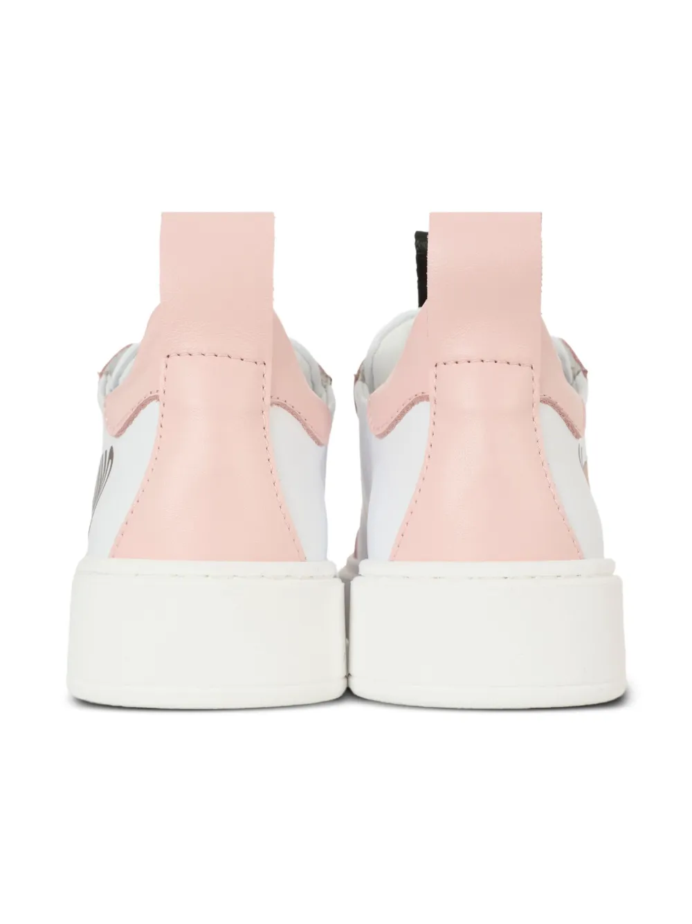 Moschino Kids teddy-logo leather trainers White