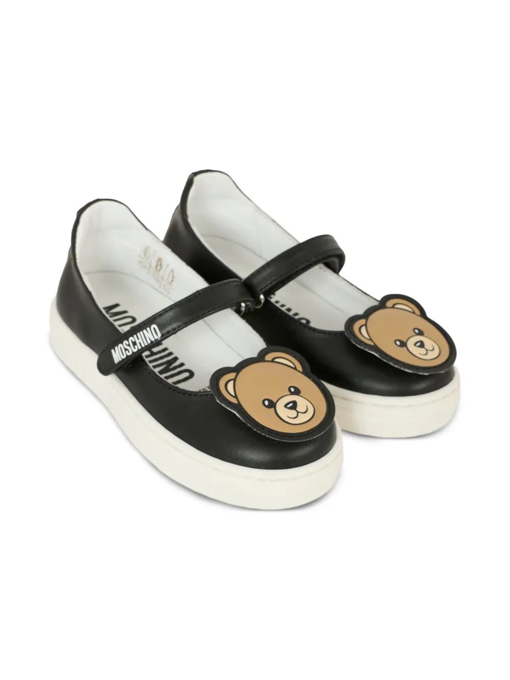 Moschino Kids teddy-bear embellish t sneakers Black
