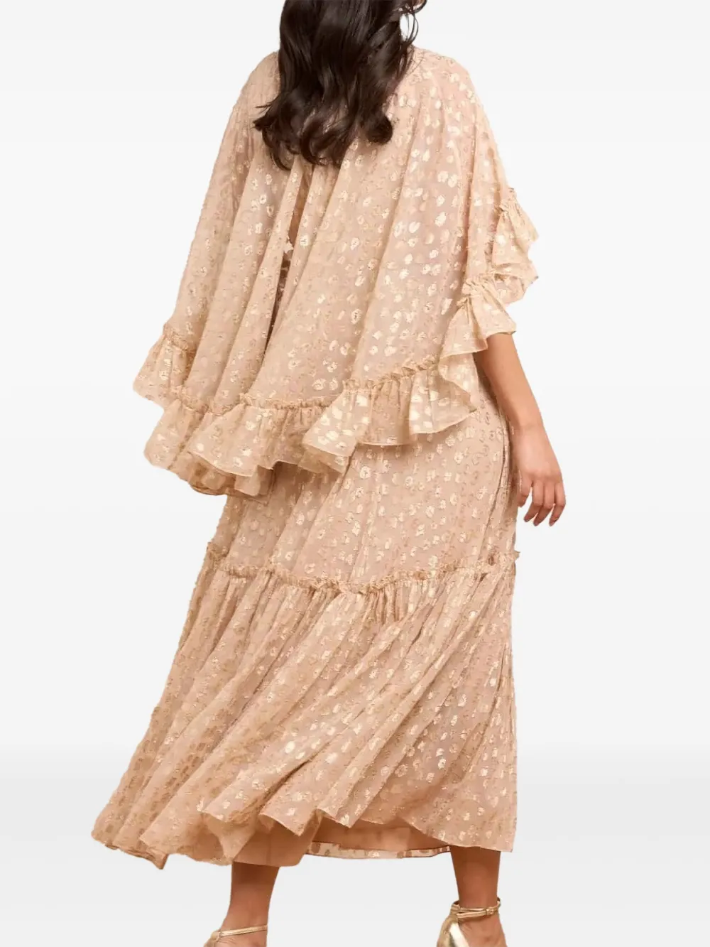 Needle & Thread Harper cape-sleeve ruffled midi dress | Evening Dresses | Image 2