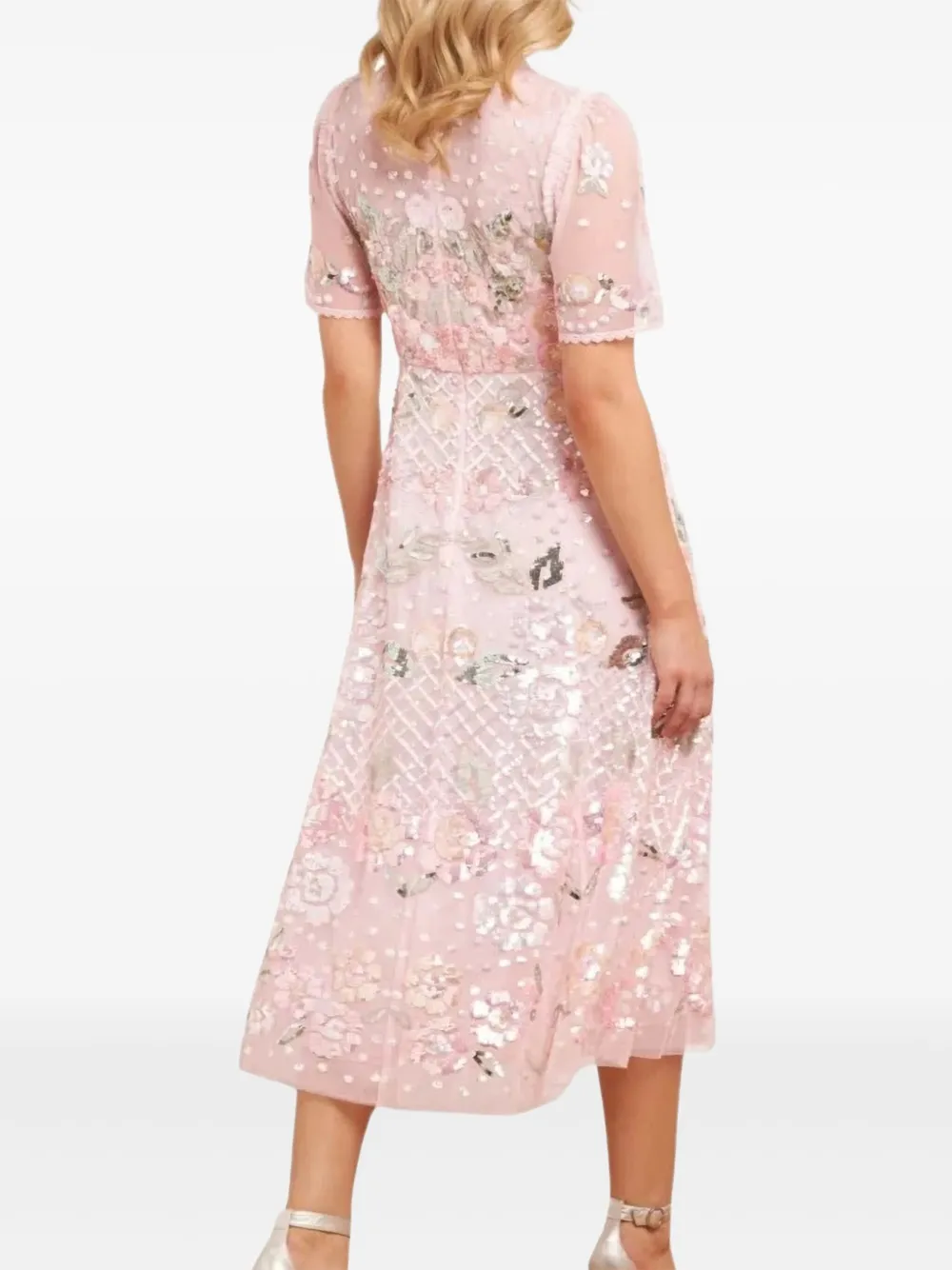 Needle & Thread Rosalie Sequin-embellished Midi Dress In Pink