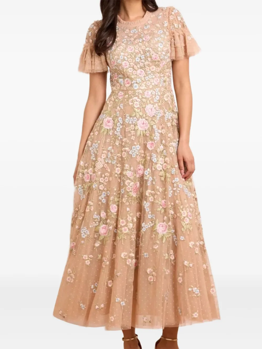Needle & Thread Antoinettes embroidered-sequins ruffled midi dress | Day Dresses | Image 2