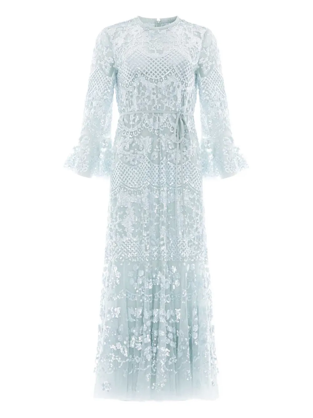 Needle & Thread Snowdrop sequin-embellished bell-sleeve dress | Blue | Image 1